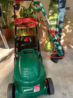 lawn mower and grass trimer set