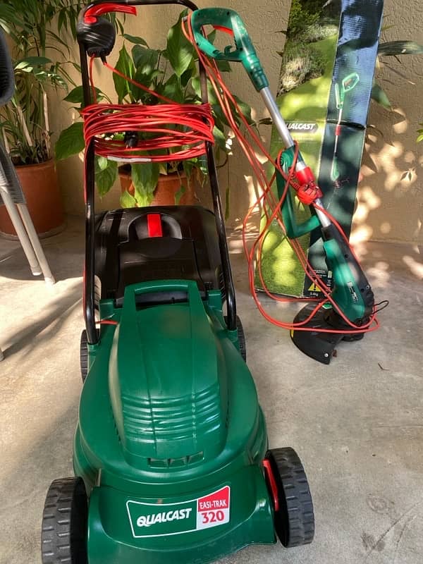 lawn mower and grass trimer set 0