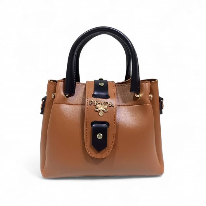 Girl's PU Leather Plain Hand Bag 2