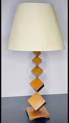 wooden lamps pair