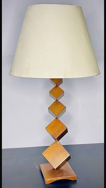 wooden lamps pair 0