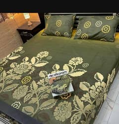 3 pcs printed bed sheet with pillow