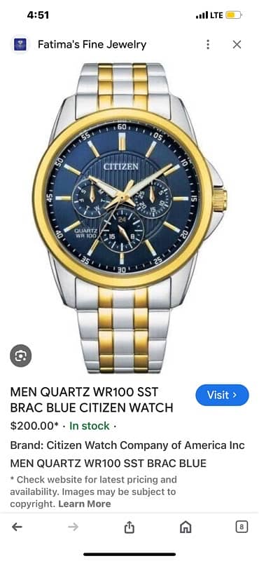 Citizen watch quartz 100wr 2