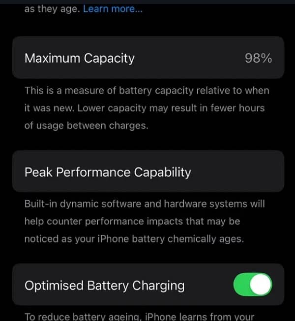 iPhone 14jv black 98 battery percent 1