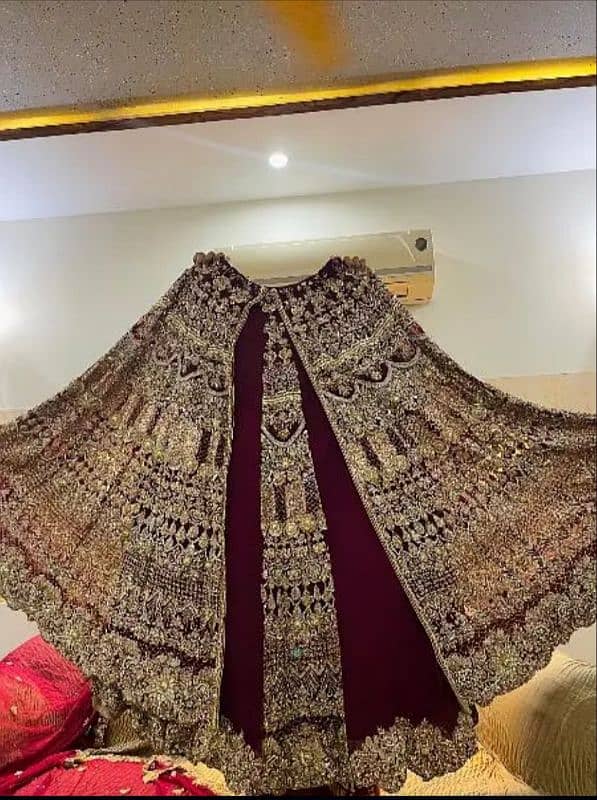 Barat lehenga/bridal dress/maroon wedding lehenga 1