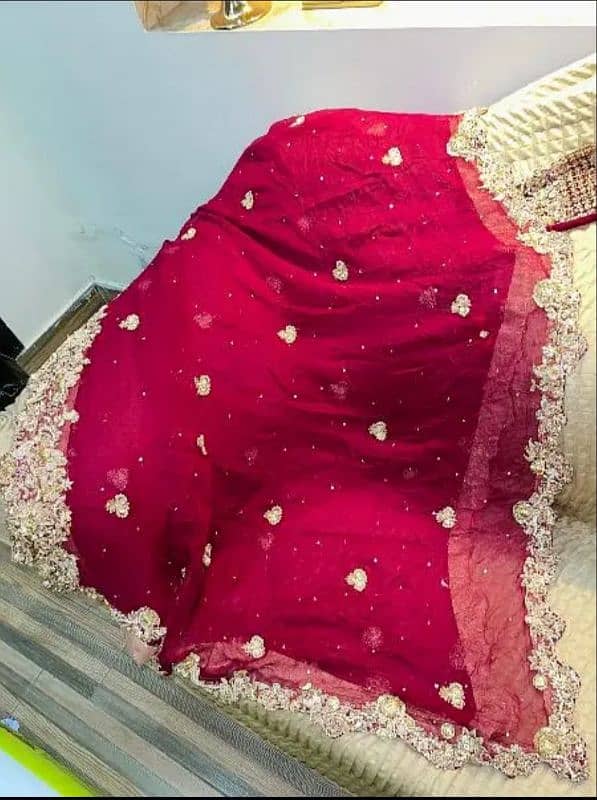 Barat lehenga/bridal dress/maroon wedding lehenga 6