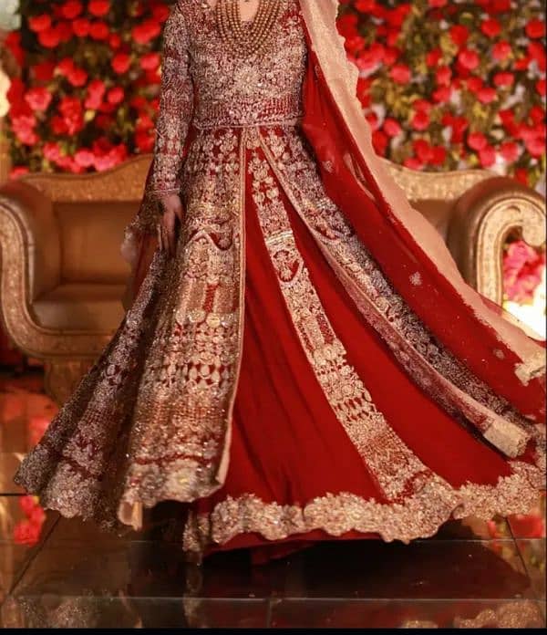 Barat lehenga/bridal dress/maroon wedding lehenga 10