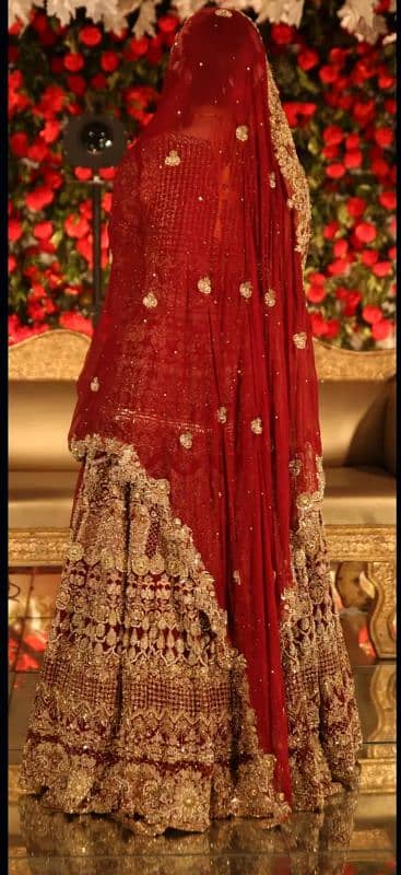 Barat lehenga/bridal dress/maroon wedding lehenga 11