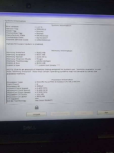 Asus laptop I5 6th gen in a good condition. 2