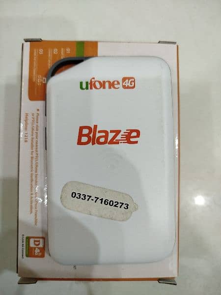 Ufone Blaze 4G device, only 15 days used, with bix and adapter/cable 1