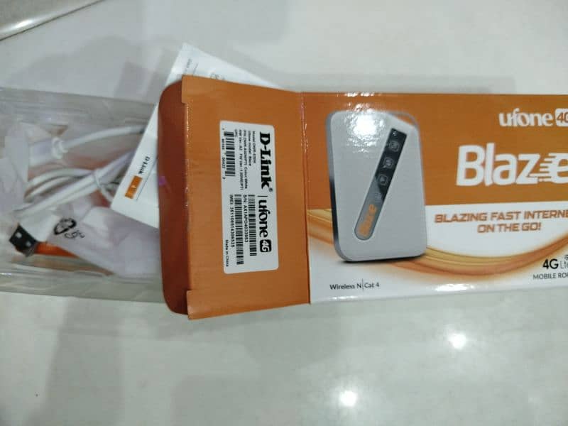 Ufone Blaze 4G device, only 15 days used, with bix and adapter/cable 5