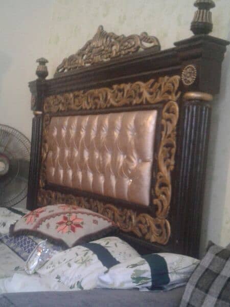 king size bed two side table dessing table and iron stand 1