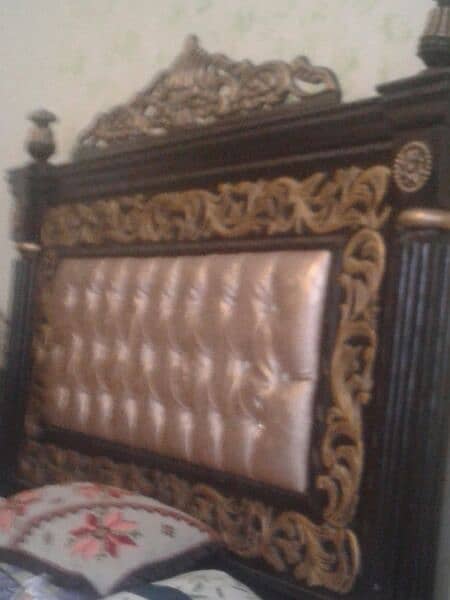 king size bed two side table dessing table and iron stand 2