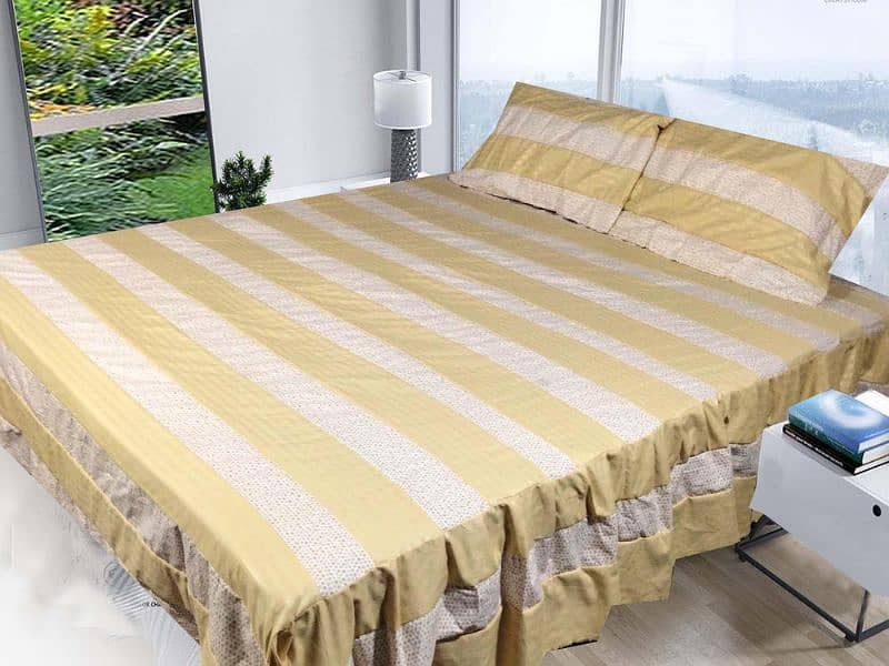 3 piece cotton patchwork double bed sheet 0