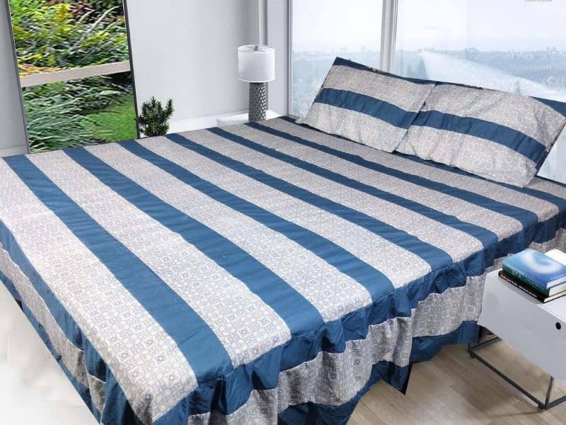 3 piece cotton patchwork double bed sheet 1