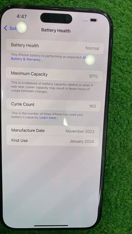 15 pro max 256 Gb 97 health 150 Cycle Count 6