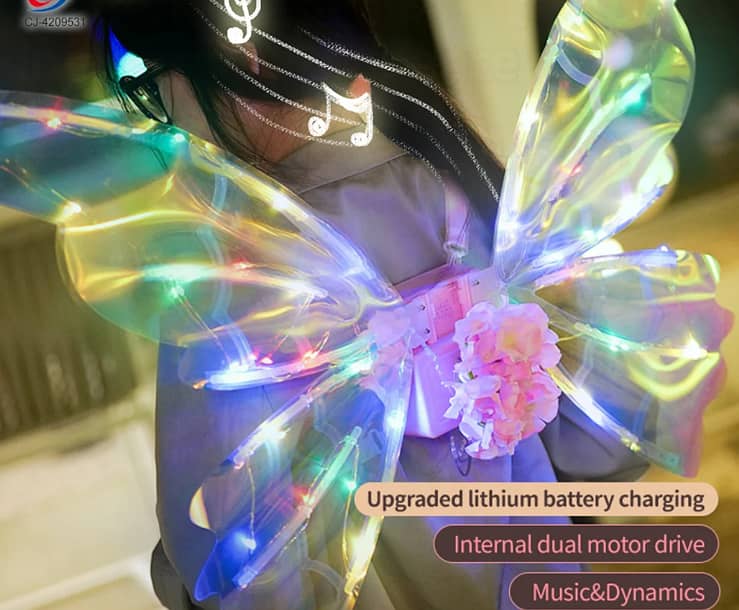 Glowing Fairy Angel Wings - Electric Moving Butterfly Wings with Music 1