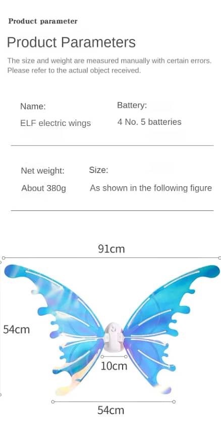 Glowing Fairy Angel Wings - Electric Moving Butterfly Wings with Music 3