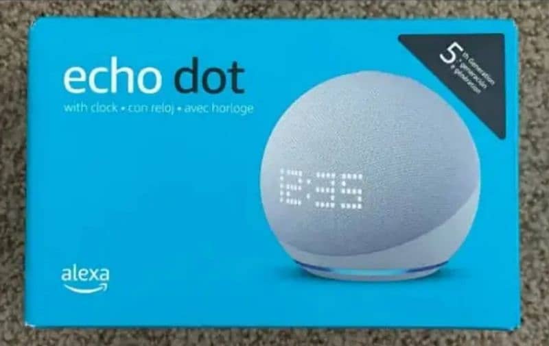 Amazon Alexa Echo Dot (5th Generation, Blue) with Clock 6