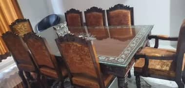 Dining table / 8 seater / glasstop / wholesale rate / dining for sale 0