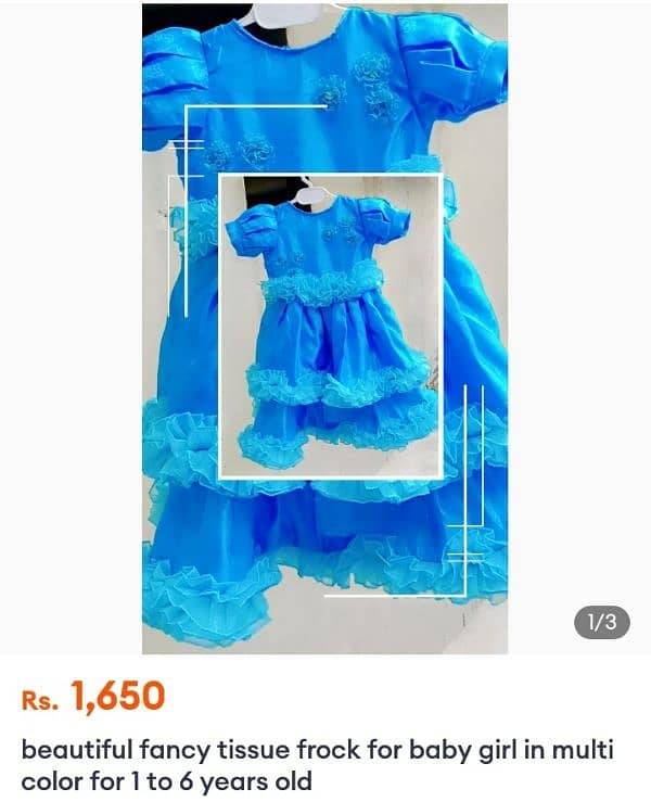 fancy tissue frocks for 1 to 4 years 2