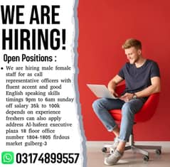 Call Center Jobs Available for Experience Male & Female 0