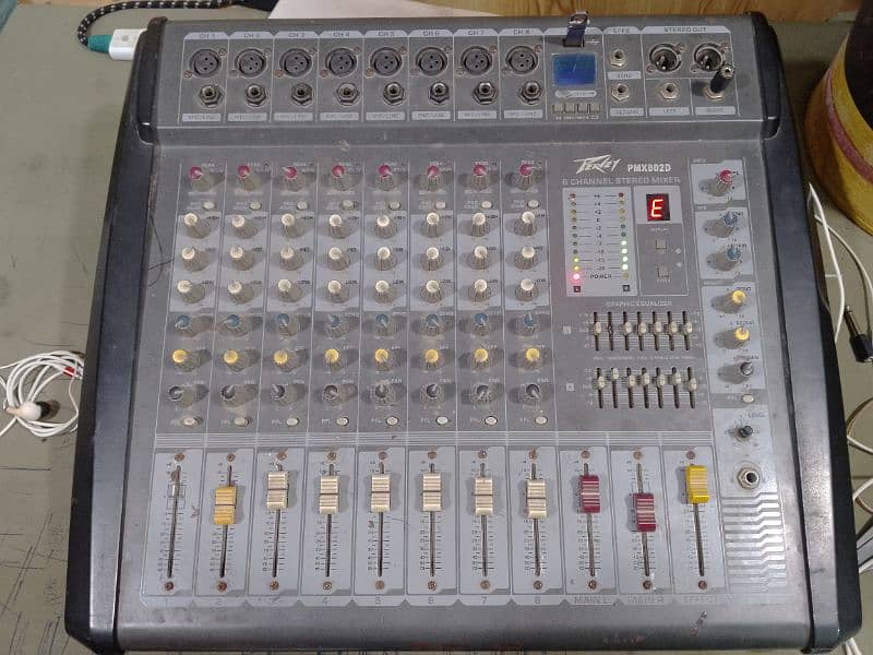 Peaney 8 Channel Stereo Mixer Model pmx802d 0