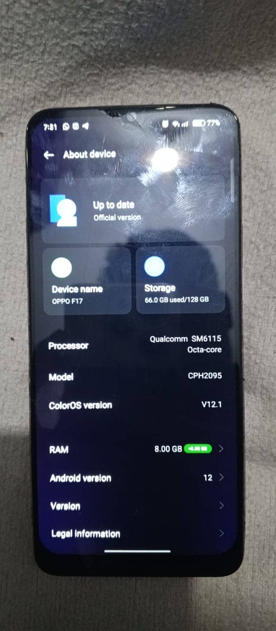 oppo f17 used phone (urgent sale ) 1