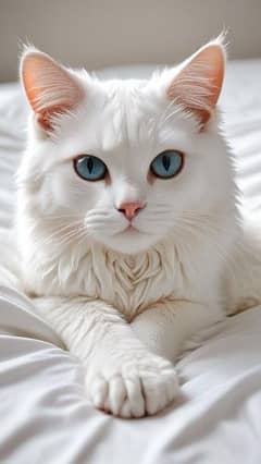 Beautiful Cats Female White Colour Green Eyes