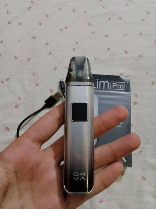 OXVA Xlim Pro Gleamy Gray Colour With Box & data cable 4