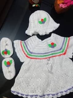 Baby crochet frocks caps available low prices