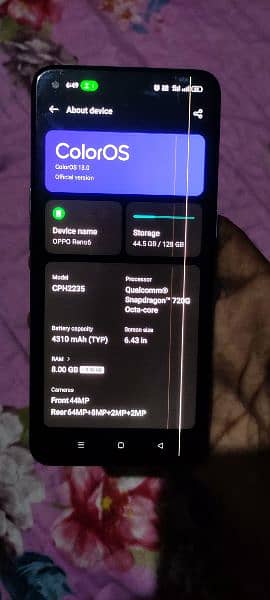 Oppo Reno 6 8+8 GB ram 128gb rom just sale argent 2