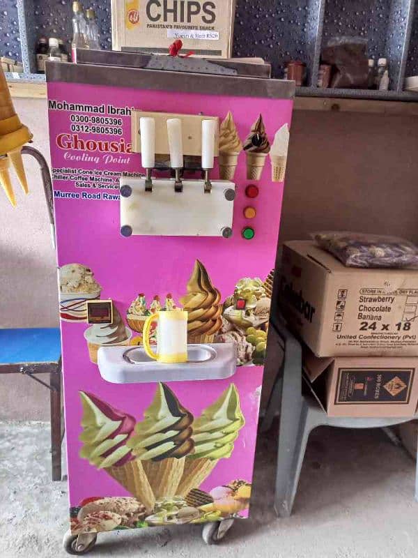 Cone ice cream machine, Slush machine and counter for sale 1