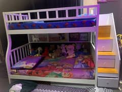 Kids double stairs bed without matress for sale