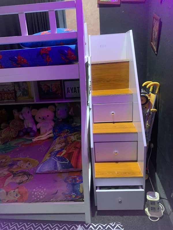 Kids double stairs bed without matress for sale 1