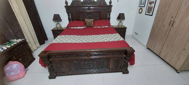 pure  wooden bed set 2