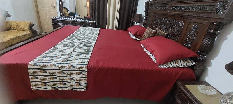 pure  wooden bed set 3