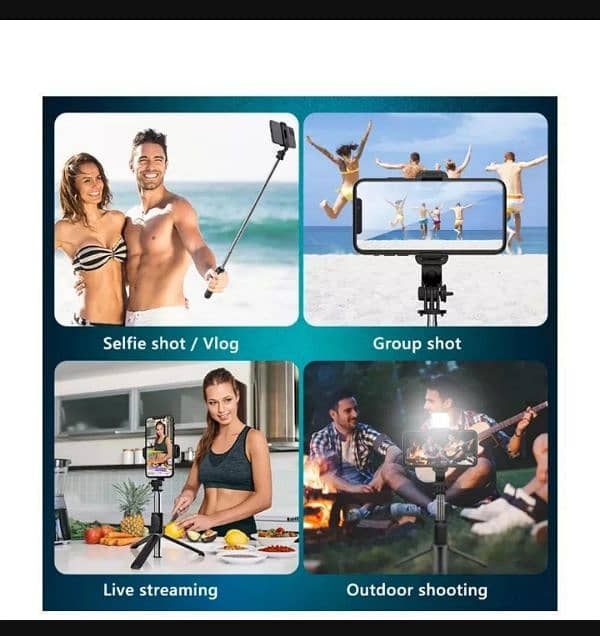 *Stainless Steel Selfie Tripod with LED Light & Bluetooth Remote* 5