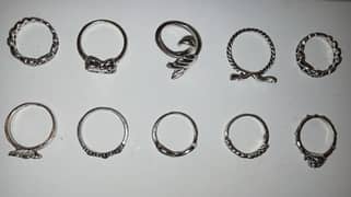 Set of 10 rings