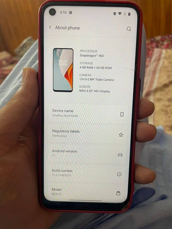 OnePlus Nord N100 non pta 2 months sim working   4 gb Ram 64 gb Memory 10