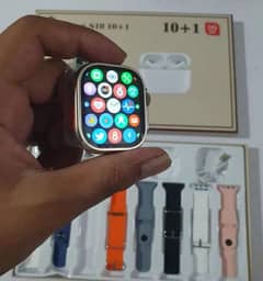 Smart Watch 10+1 with 7 strips smartwatch with free airpods 0