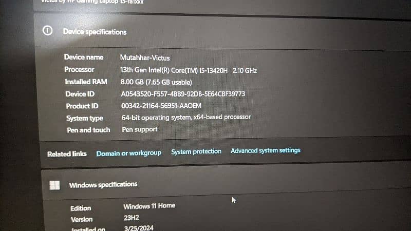 HP Victus i5 13th gen 2