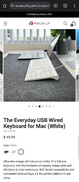 Macally Ultra Slim Keyboard 1