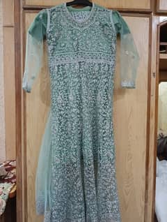 bridal maxi waleema dress  for sale ice pistachio colour 3 piece