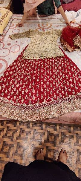 Elegant Red and Gold Bridal Dress - Perfect for Your Special Day! 5