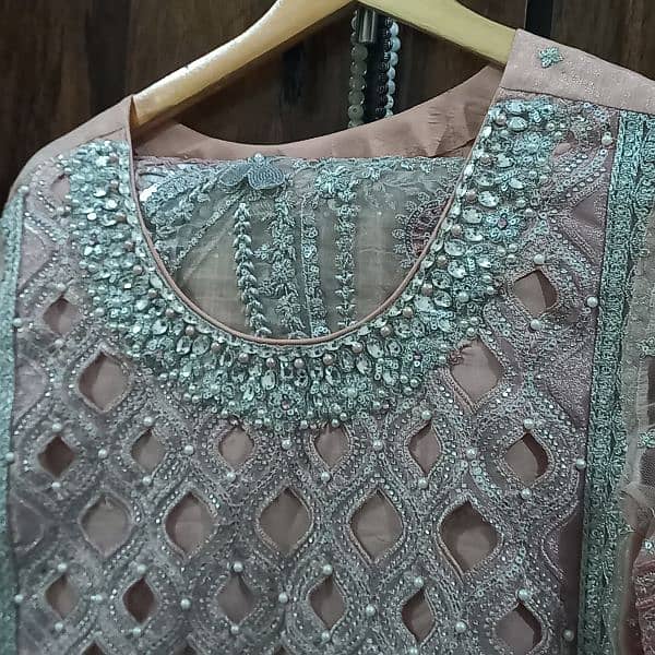 pearls dress with sitara cut work 2