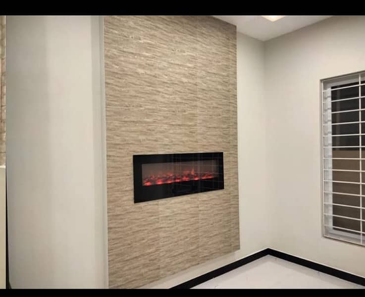 Full media wall Electric fireplace 2