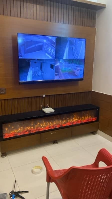 Full media wall Electric fireplace 5