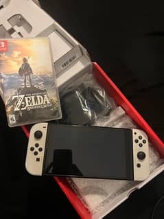 OLED Nintendo Switch 1 Month Used + Box + Game