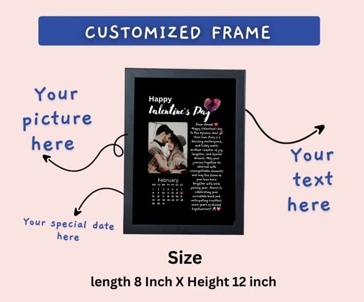 Customized Birthday Frame, Aesthetic Picture with Frame Best for Gift 0